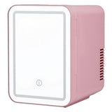Darrahopens Appliances > Fridges & Freezers > Fridges Glacio Mini Fridge Skincare Beauty Cooler Warmer LED Mirror 12V 220V Pink 4L