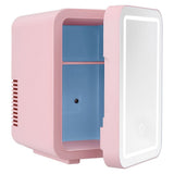 Darrahopens Appliances > Fridges & Freezers > Fridges Glacio Mini Fridge Skincare Beauty Cooler Warmer LED Mirror 12V 220V Pink 4L