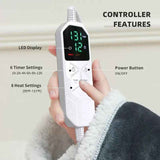 Darrahopens Appliances > Heaters > Electric Heaters Cozy Wearable Heated Blanket with Sleeves and Foot Pocket – Reversible Fleece & Sherpa, Adjustable Temperature & Timer, Perfect for Sofa, Desk, Bed, Indoor Use (Grey)