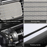 Darrahopens Appliances > Heaters > Patio Heaters Portable Camping Gas Heater Outdoor Heating Stove Gas Baking Hunting Warmer AU black