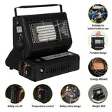 Darrahopens Appliances > Heaters > Patio Heaters Portable Camping Gas Heater Outdoor Heating Stove Gas Baking Hunting Warmer AU black
