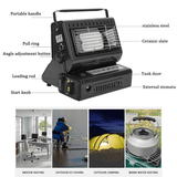 Darrahopens Appliances > Heaters > Patio Heaters Portable Camping Gas Heater Outdoor Heating Stove Gas Baking Hunting Warmer AU black