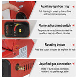 Darrahopens Appliances > Heaters > Patio Heaters Portable Camping Gas Heater Outdoor Heating Stove Gas Baking Hunting Warmer AU RED