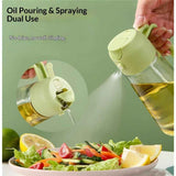 Darrahopens Appliances > Kitchen Appliances > Air Fryers 2 in 1 Glass Oil Sprayer & Dispenser, Premium Olive Oil Dispenser Bottle for Kitchen, Food-grade Oil Spray Bottle for Cooking, Air Fryer, Frying, BBQ (Green-470ml)