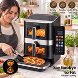 Darrahopens Appliances > Kitchen Appliances > Air Fryers Devanti 12L Air Fryer Dual Basket Stacked 10 Inch Pizza Maker 2800W Touch Black In Australia - Darrahopens