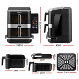 Darrahopens Appliances > Kitchen Appliances > Air Fryers Devanti 12L Air Fryer Dual Basket Stacked 10 Inch Pizza Maker 2800W Touch Black In Australia - Darrahopens