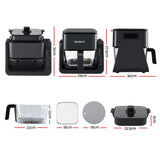 Darrahopens Appliances > Kitchen Appliances > Air Fryers Devanti 2-IN-1 Air Fryer 5.5L Dual Zone Fryers Electric Cooker with Top BBQ Grill & Bot