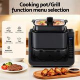 Darrahopens Appliances > Kitchen Appliances > Air Fryers Devanti 2-IN-1 Air Fryer 5.5L Dual Zone Fryers Electric Cooker with Top BBQ Grill & Bot