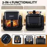 Darrahopens Appliances > Kitchen Appliances > Air Fryers Devanti 2-IN-1 Air Fryer 5.5L Dual Zone Fryers Electric Cooker with Top BBQ Grill & Bot