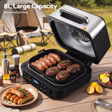 Darrahopens Appliances > Kitchen Appliances > Air Fryers Devanti 5-in-1 Electric BBQ Grill Air Fryer, 2200W 8L Smart Thermometer In Australia - Darrahopens
