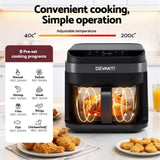 Darrahopens Appliances > Kitchen Appliances > Air Fryers Devanti Air Fryer 5.5L Touch Control Electric Cooker 1200W Black