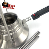 Darrahopens Appliances > Kitchen Appliances > Coffee Machines & Accessories 2 In 1 Camping Stainless Steel 9Cup Pot Moka Coffee Maker Italian Espresso Kettle 2024 NEW MODLE