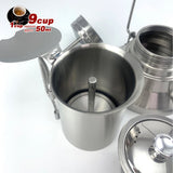 Darrahopens Appliances > Kitchen Appliances > Coffee Machines & Accessories 2 In 1 Camping Stainless Steel 9Cup Pot Moka Coffee Maker Italian Espresso Kettle 2024 NEW MODLE
