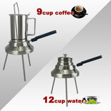 Darrahopens Appliances > Kitchen Appliances > Coffee Machines & Accessories 2 In 1 Camping Stainless Steel 9Cup Pot Moka Coffee Maker Italian Espresso Kettle 2024 NEW MODLE