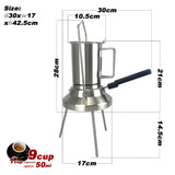 Darrahopens Appliances > Kitchen Appliances > Coffee Machines & Accessories 2 In 1 Camping Stainless Steel 9Cup Pot Moka Coffee Maker Italian Espresso Kettle 2024 NEW MODLE