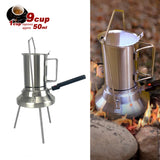 Darrahopens Appliances > Kitchen Appliances > Coffee Machines & Accessories 2 In 1 Camping Stainless Steel 9Cup Pot Moka Coffee Maker Italian Espresso Kettle 2024 NEW MODLE