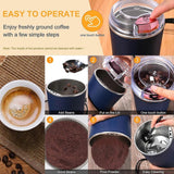 Darrahopens Appliances > Kitchen Appliances > Coffee Machines & Accessories 200W Electric Coffee Grinder - Stainless Steel Blades, Overheat Protection, Portable Mill