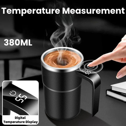 Darrahopens Appliances > Kitchen Appliances > Coffee Machines & Accessories 380ML Self-Stirring Electric Coffee Mug Black and White Cup