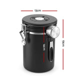 Darrahopens Appliances > Kitchen Appliances > Coffee Machines & Accessories 5-Star Chef 1.8L Stainless Steel Coffee Bean Storage Container Coffee Canister
