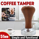 Darrahopens Appliances > Kitchen Appliances > Coffee Machines & Accessories 51mm Coffee Tamper Aluminum Alloy Base Wooden Handle for Espresso Machine