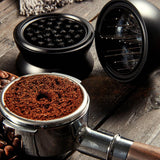 Darrahopens Appliances > Kitchen Appliances > Coffee Machines & Accessories Adjustable Coffee Distributor Food Grade Metal Rotating Handle Fixed Cover 22 Needles Coffee Powder Distributor Black 53mm In Australia - Darrahopens