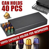 Darrahopens Appliances > Kitchen Appliances > Coffee Machines & Accessories Coffee Pod Holder Drawer for Nespresso - 40 Capsules Storage Rack Stand