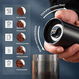 Darrahopens Appliances > Kitchen Appliances > Coffee Machines & Accessories Electric Coffee Grinder - Rechargeable Coffee Mill, Compact Grinder for Office & Travel