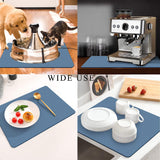 Darrahopens Appliances > Kitchen Appliances > Coffee Machines & Accessories Kitchen Counter Mat for Coffee Maker – Absorbent & Quick-Dry Bar Pad with Non-Slip Backing, Protective Surface for Espresso Machine, Dish Drying Mat (Blue,30*40cm)