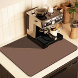 Darrahopens Appliances > Kitchen Appliances > Coffee Machines & Accessories Kitchen Counter Mat for Coffee Maker – Absorbent & Quick-Dry Bar Pad with Non-Slip Backing, Protective Surface for Espresso Machine, Dish Drying Mat (Brown,50*60cm)