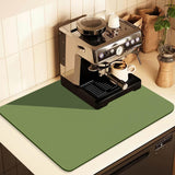 Darrahopens Appliances > Kitchen Appliances > Coffee Machines & Accessories Kitchen Counter Mat for Coffee Maker – Absorbent & Quick-Dry Bar Pad with Non-Slip Backing, Protective Surface for Espresso Machine, Dish Drying Mat (Green,50*60cm)