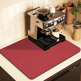 Darrahopens Appliances > Kitchen Appliances > Coffee Machines & Accessories Kitchen Counter Mat for Coffee Maker – Absorbent & Quick-Dry Bar Pad with Non-Slip Backing, Protective Surface for Espresso Machine, Dish Drying Mat (Red,30*40cm)