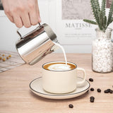 Darrahopens Appliances > Kitchen Appliances > Coffee Machines & Accessories Milk Frothing Cup - 350ml Milk Frothing Cup - Clear Markings - Cappuccino Espresso Machine Accessory Made of Stainless Steel 304 - Suitable for Barista Coffee Shops - With Latte Art Pen - Silver