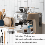 Darrahopens Appliances > Kitchen Appliances > Coffee Machines & Accessories Professional Coffee Machine Cleaning Brush Set | 10-Piece Multifunctional Tool Kit | Includes Long-Handled Spring Brush, Wooden Handle Brush, Cleaning Needle, and Bent Nozzle Brush | Suitable for Deep Cleaning of Coffee Machines, Grinders, and Brewing Hea