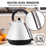 Darrahopens Appliances > Kitchen Appliances > Coffee Machines & Accessories Pronti Breakfast Set with Rose Gold Kettle & Toaster with 1.2L Espresso Machine - White