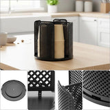 Darrahopens Appliances > Kitchen Appliances > Coffee Machines & Accessories Rotating paper cup dispenser - cup holder with 4 compartments - with 360° turntable - suitable for kitchens, bathrooms and coffee bars - black