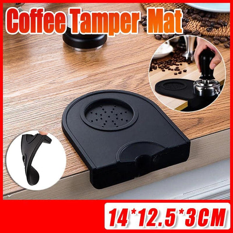 Darrahopens Appliances > Kitchen Appliances > Coffee Machines & Accessories Silicone Coffee Tamper Mat Non Slip Corner Tamping Pad for Espresso Station 14x12.5cm
