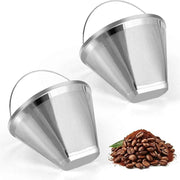 Darrahopens Appliances > Kitchen Appliances > Coffee Machines & Accessories Stainless Steel Reusable Cone Shape Permanent Coffee Filter Mesh Basket 1pc