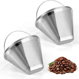 Darrahopens Appliances > Kitchen Appliances > Coffee Machines & Accessories Stainless Steel Reusable Cone Shape Permanent Coffee Filter Mesh Basket 1pc
