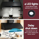 Darrahopens Appliances > Kitchen Appliances > Cooking Ranges Devanti 1500mm Commercial BBQ Range Hood Dual Motor W/ Remote Control Black