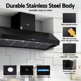 Darrahopens Appliances > Kitchen Appliances > Cooking Ranges Devanti 1500mm Commercial BBQ Range Hood Dual Motor W/ Remote Control Black