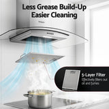 Darrahopens Appliances > Kitchen Appliances > Cooking Ranges Devanti 90cm Range Hood Curved Glass Canopy Rangehood Kitchen Exhaust Fan