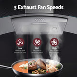 Darrahopens Appliances > Kitchen Appliances > Cooking Ranges Devanti 90cm Range Hood Curved Glass Canopy Rangehood Kitchen Exhaust Fan