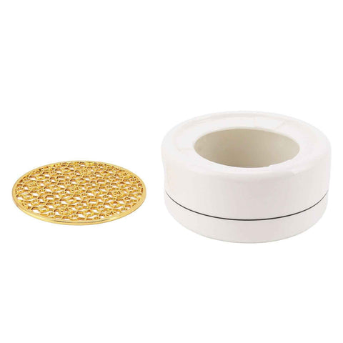 Darrahopens Appliances > Kitchen Appliances > Cooktops & Stoves Ceramic Tea Pot Warmer with 11.8cm Gold Gasket Circular Concave Tea Kettle Heating Base for Home Kitchen Countertops In Australia - Darrahopens
