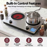 Darrahopens Appliances > Kitchen Appliances > Cooktops & Stoves Devanti 2 Hobs Ceramic Cooktop Electric Hot Plate Infrared Knob Control 2400W