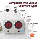 Darrahopens Appliances > Kitchen Appliances > Cooktops & Stoves Devanti 2 Hobs Ceramic Cooktop Electric Hot Plate Infrared Knob Control 2400W