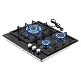Darrahopens Appliances > Kitchen Appliances > Cooktops & Stoves Devanti 59cm Gas Cooktop 3 Burner Knob Control Glass Hob Cast Iron Black In Australia - Darrahopens