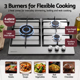 Darrahopens Appliances > Kitchen Appliances > Cooktops & Stoves Devanti 59cm Gas Cooktop 3 Burner Knob Control Stainless Steel Hob Silver In Australia - Darrahopens