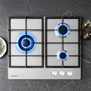 Darrahopens Appliances > Kitchen Appliances > Cooktops & Stoves Devanti 59cm Gas Cooktop 3 Burner Knob Control Stainless Steel Hob Silver In Australia - Darrahopens