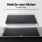 Darrahopens Appliances > Kitchen Appliances > Cooktops & Stoves Devanti Electric Ceramic Cooktop 60cm Touch Control Grey