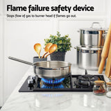 Darrahopens Appliances > Kitchen Appliances > Cooktops & Stoves Devanti Gas Cooktop 30cm 2 Burner Built-in Stove Glass Cook Top NG LPG Wok Burner